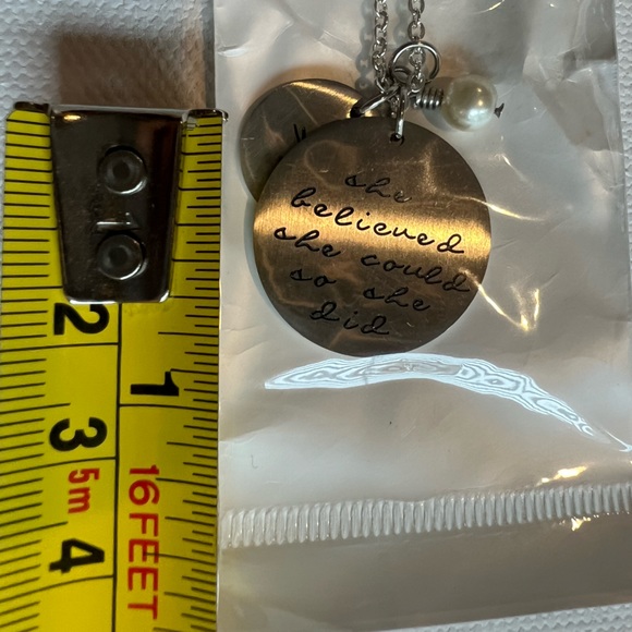 NWT Stainless Steel She Believed She Could So She Did Inspirational Necklace - Picture 6 of 7